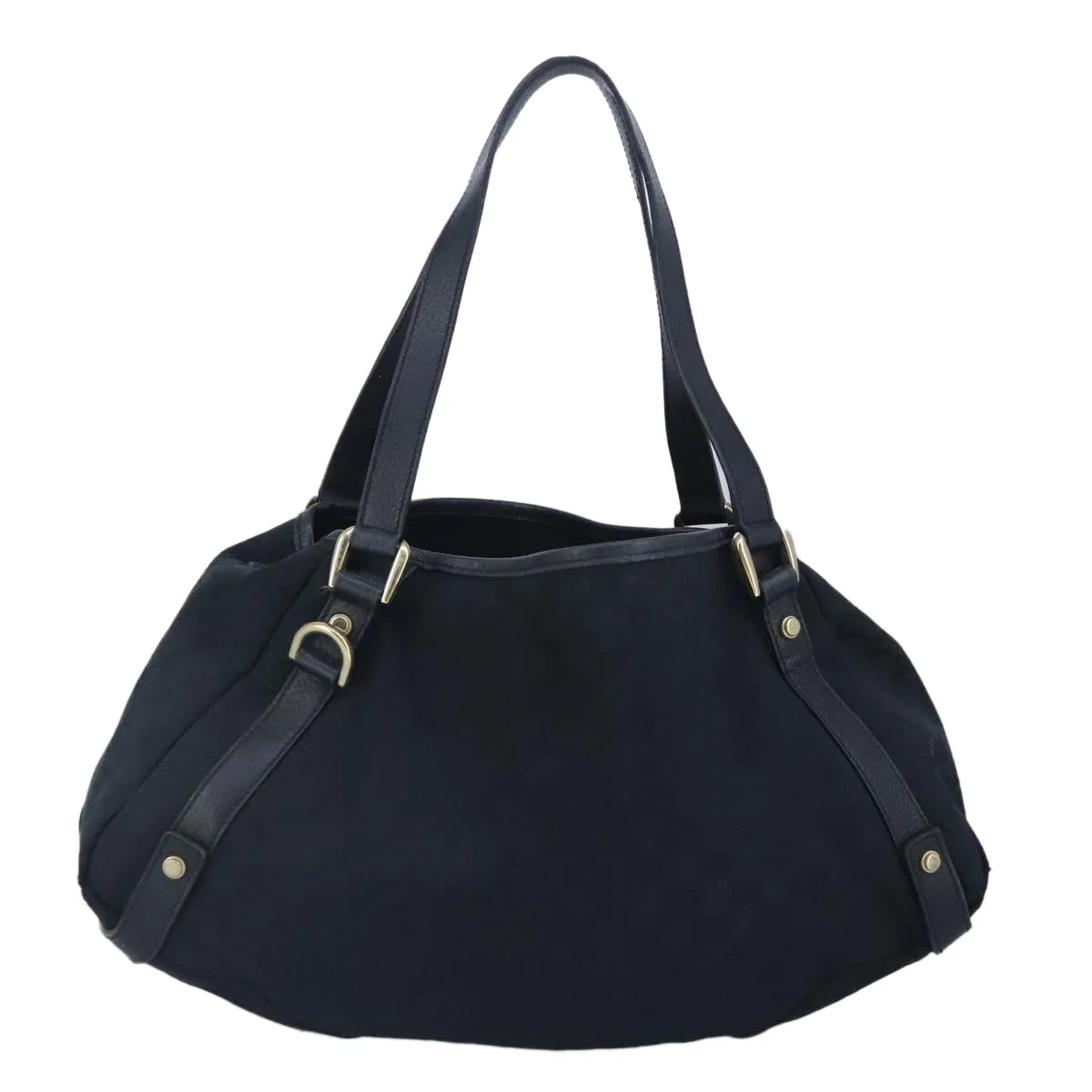 GUCCI GG Canvas Tote Bag Black Gold 130736 100266