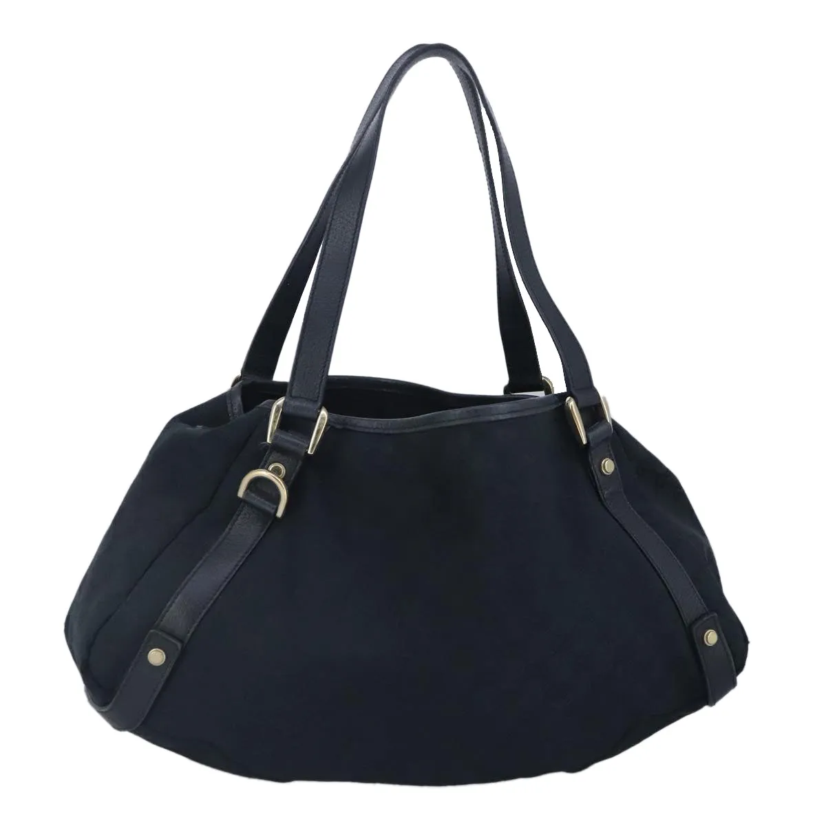 GUCCI GG Canvas Tote Bag Black Gold 130736 100266