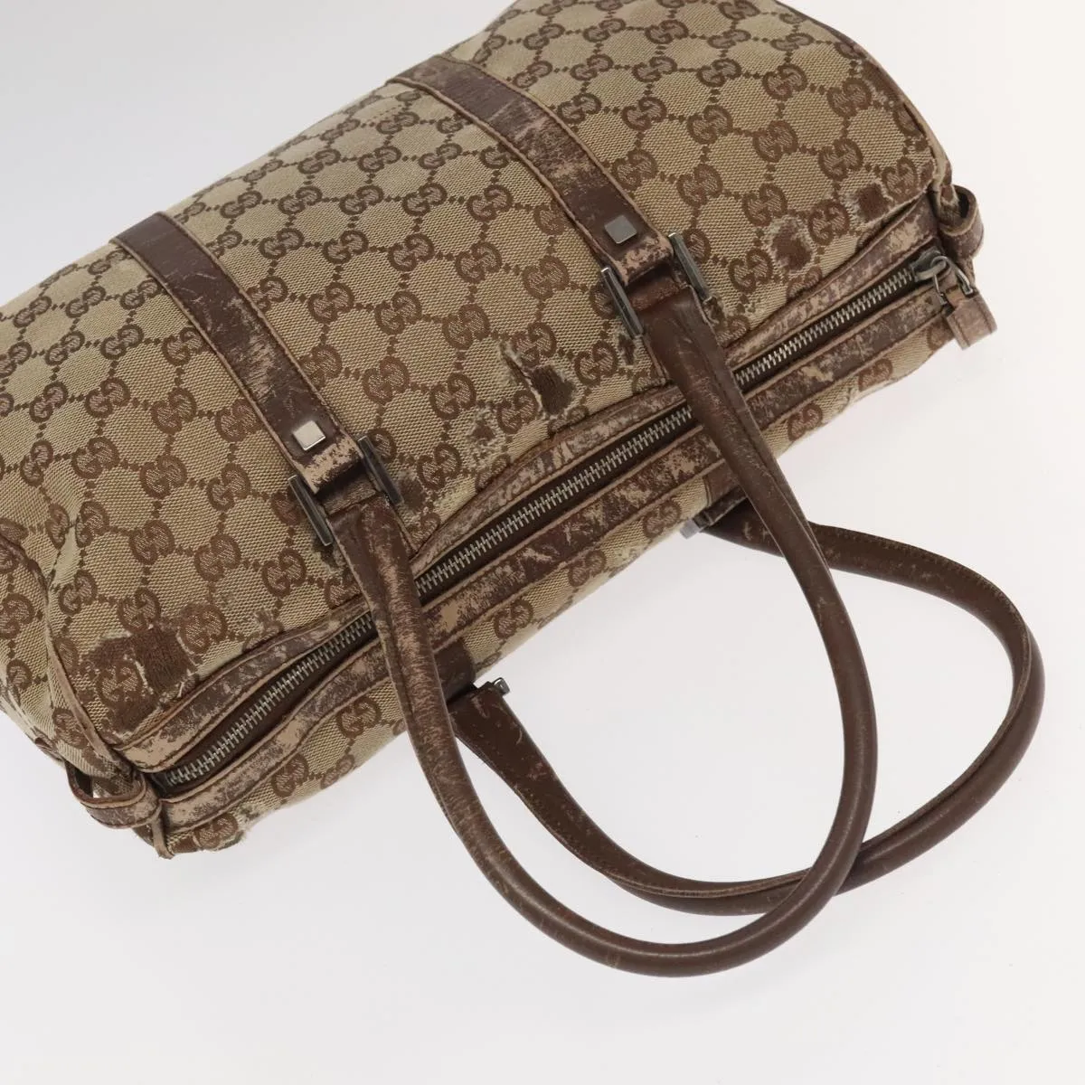 GUCCI GG Canvas Tote Bag Coated Canvas 2Set Beige Green Red ti2431