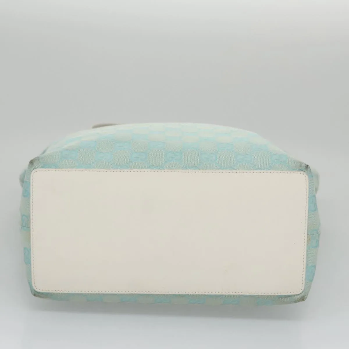 GUCCI GG Canvas Tote Bag Light Blue White gold 002 1098 78557