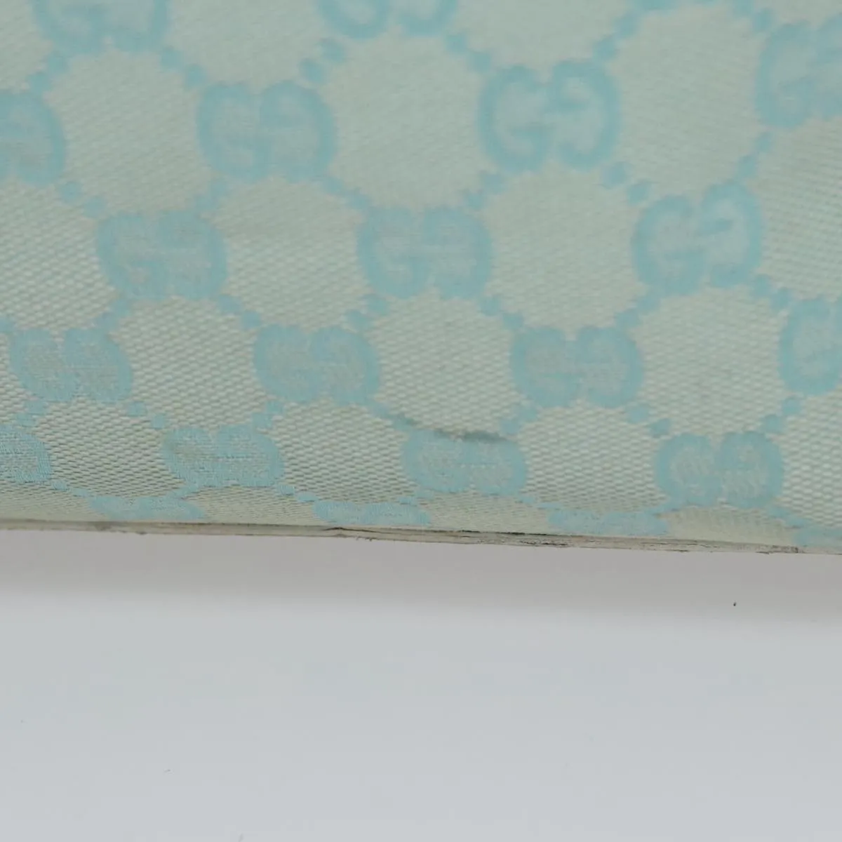 GUCCI GG Canvas Tote Bag Light Blue White gold 002 1098 78557