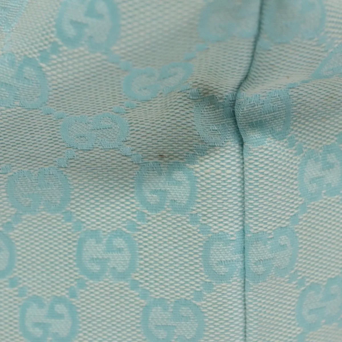 GUCCI GG Canvas Tote Bag Light Blue White gold 002 1098 78557