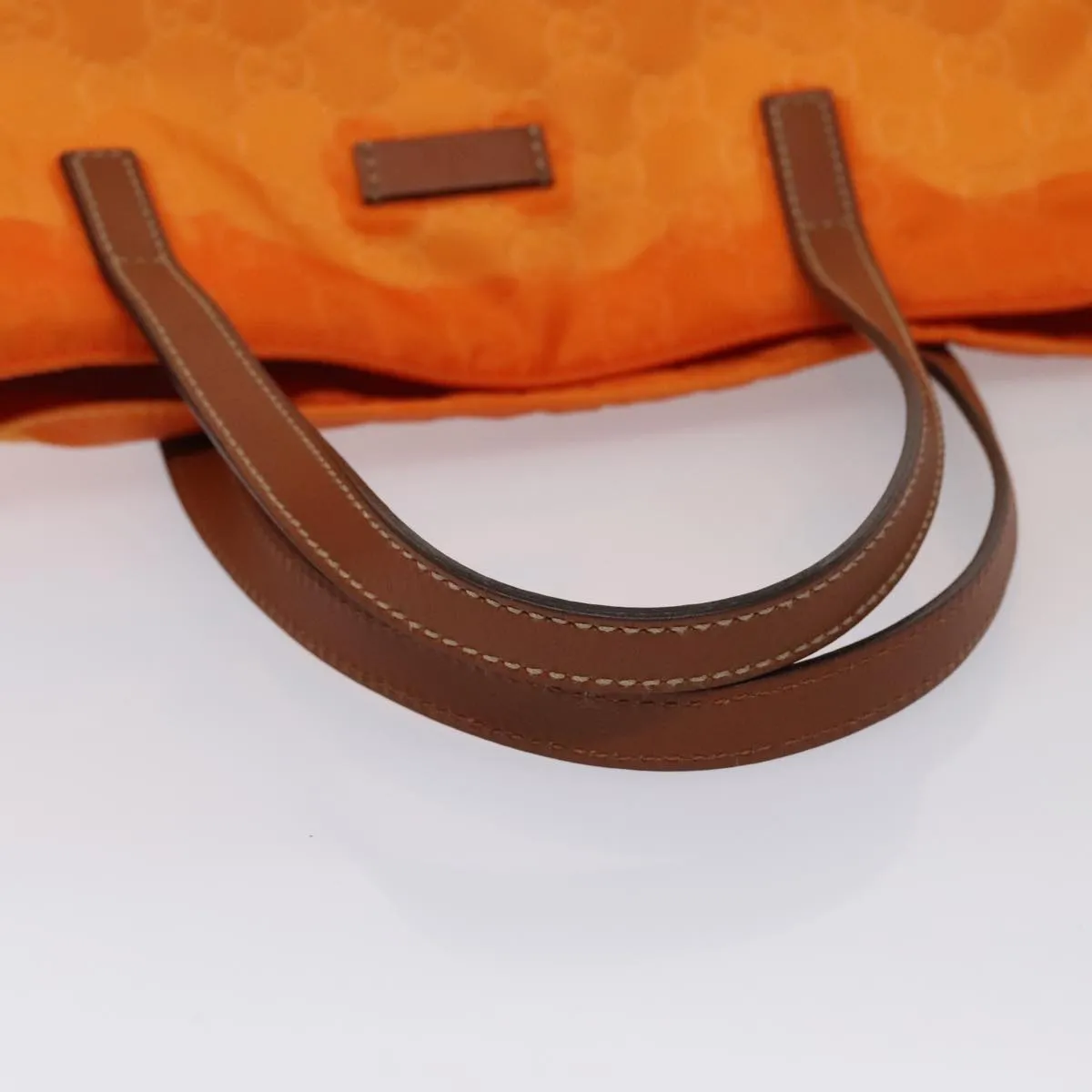 GUCCI GG Canvas Tote Bag Nylon Orange Silver 282439 88179