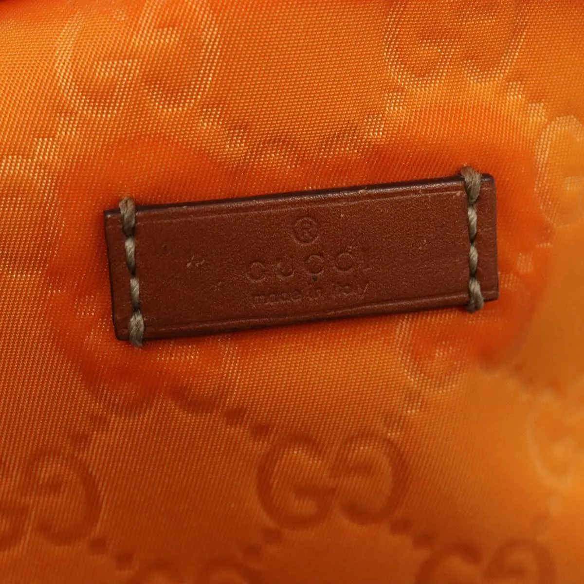 GUCCI GG Canvas Tote Bag Nylon Orange Silver 282439 88179
