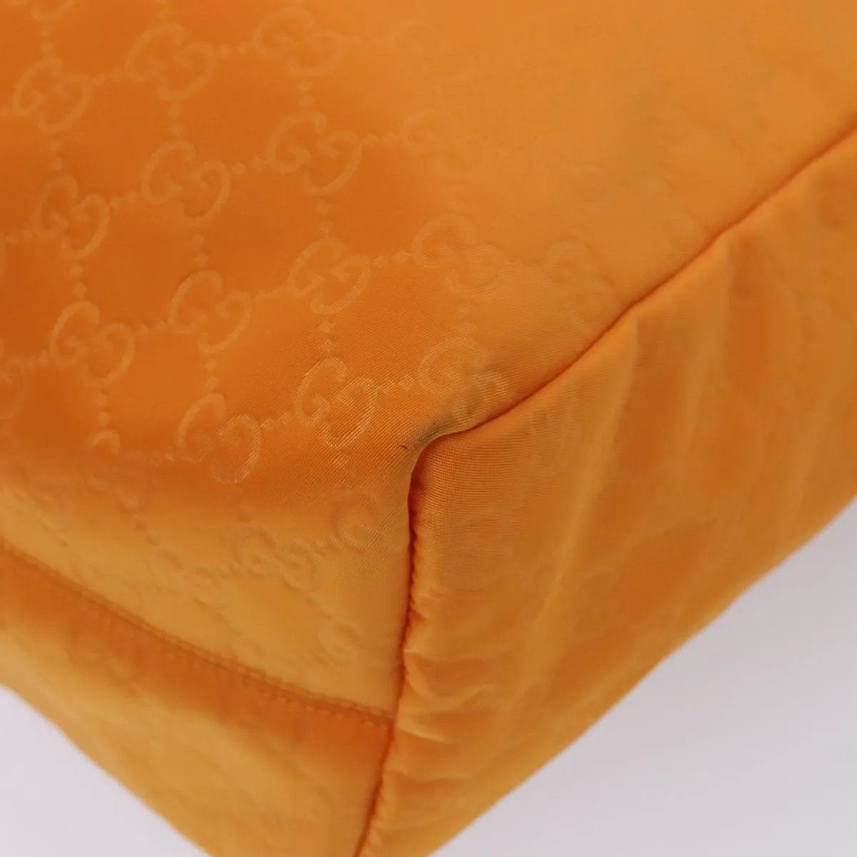 GUCCI GG Canvas Tote Bag Nylon Orange Silver 282439 88179