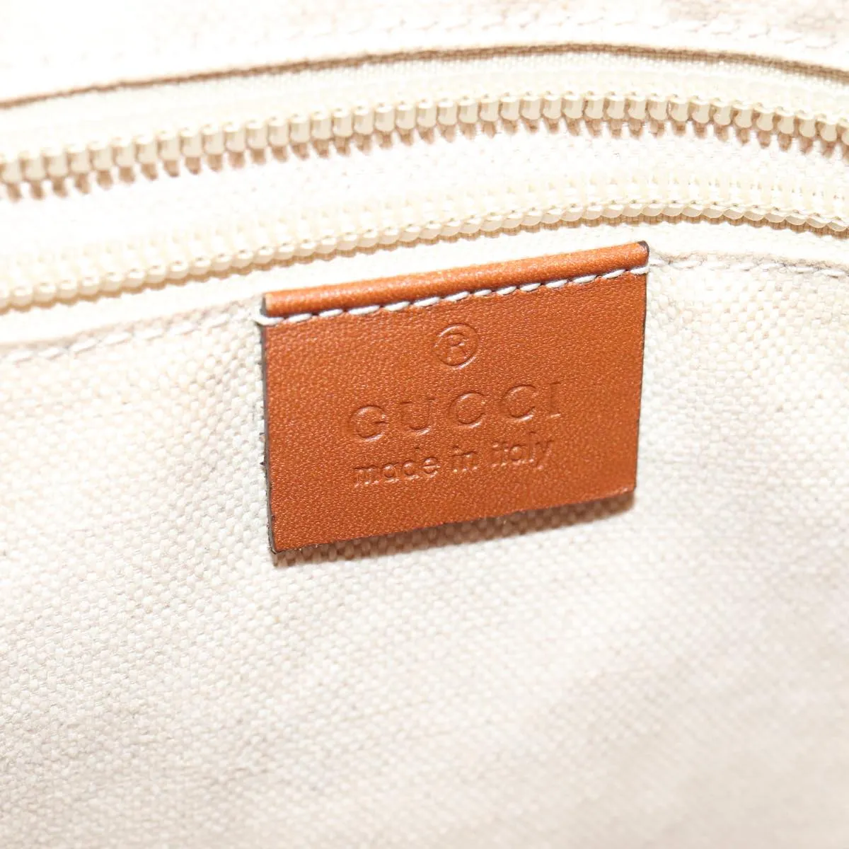 GUCCI GG Canvas Tote Bag Nylon Orange Silver 282439 88179