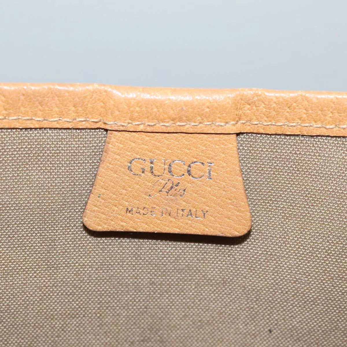 GUCCI GG Plus Supreme Web Sherry Line Tote Bag PVC Beige Gold Red 96663