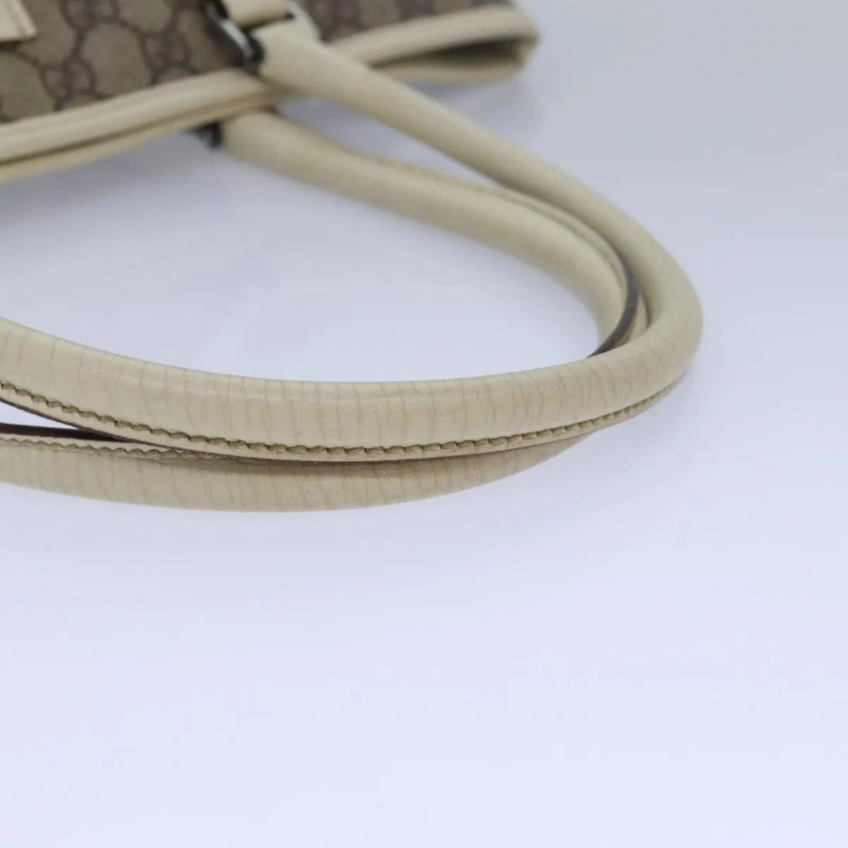 GUCCI GG Supreme Tote Bag PVC Leather Beige 114595 yk13216