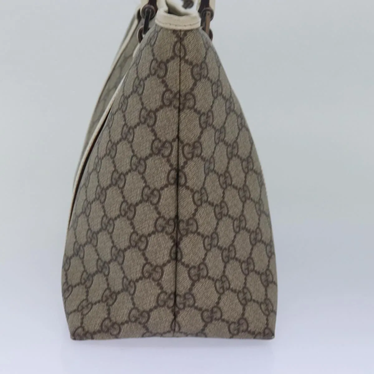 GUCCI GG Supreme Tote Bag PVC Leather Beige 114595 yk13216