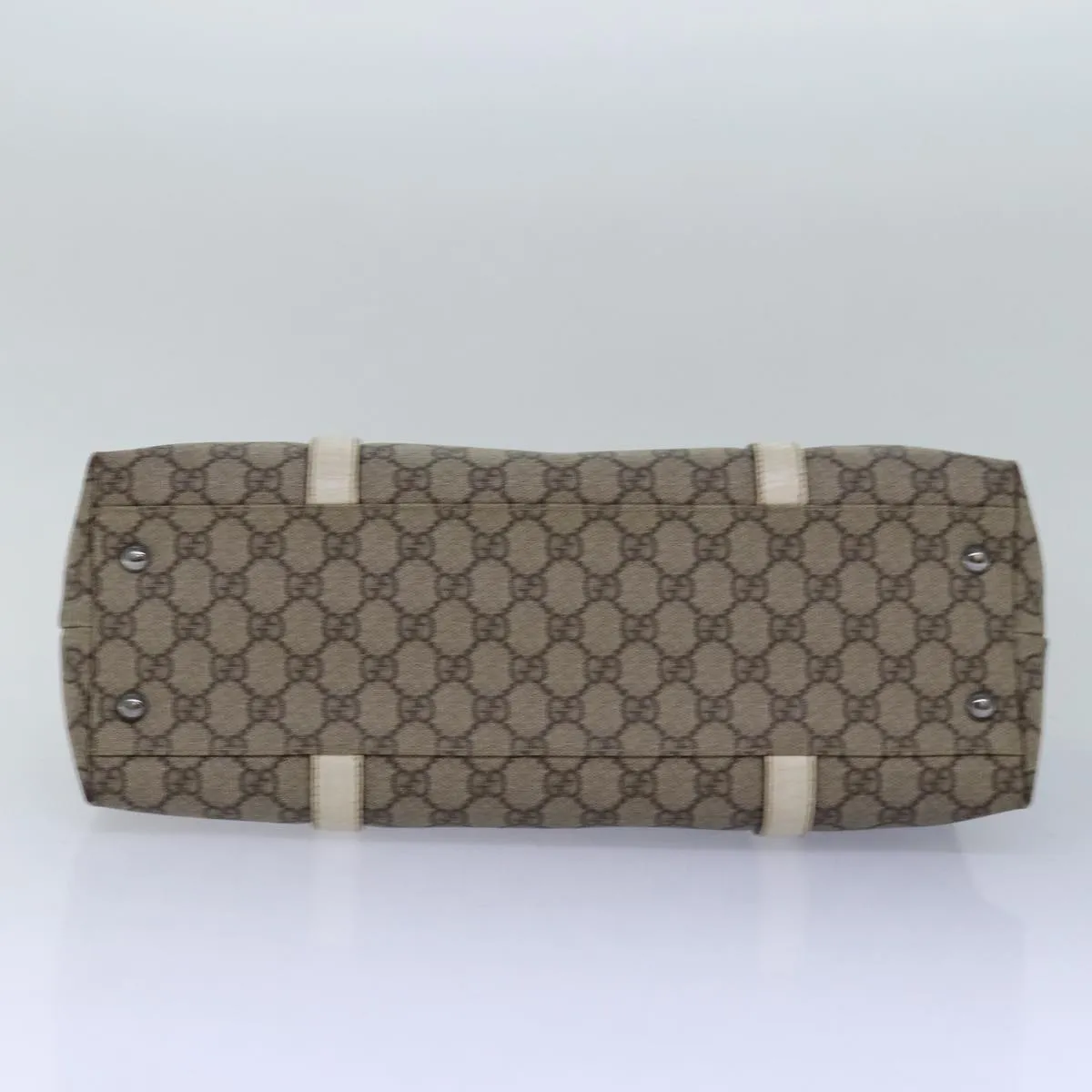 GUCCI GG Supreme Tote Bag PVC Leather Beige 114595 yk13216