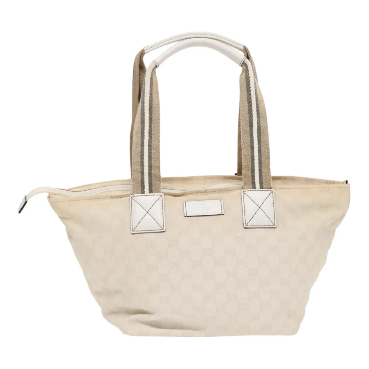 GUCCI GG Supreme Tote Bag White Beige gold 131230 ki4782