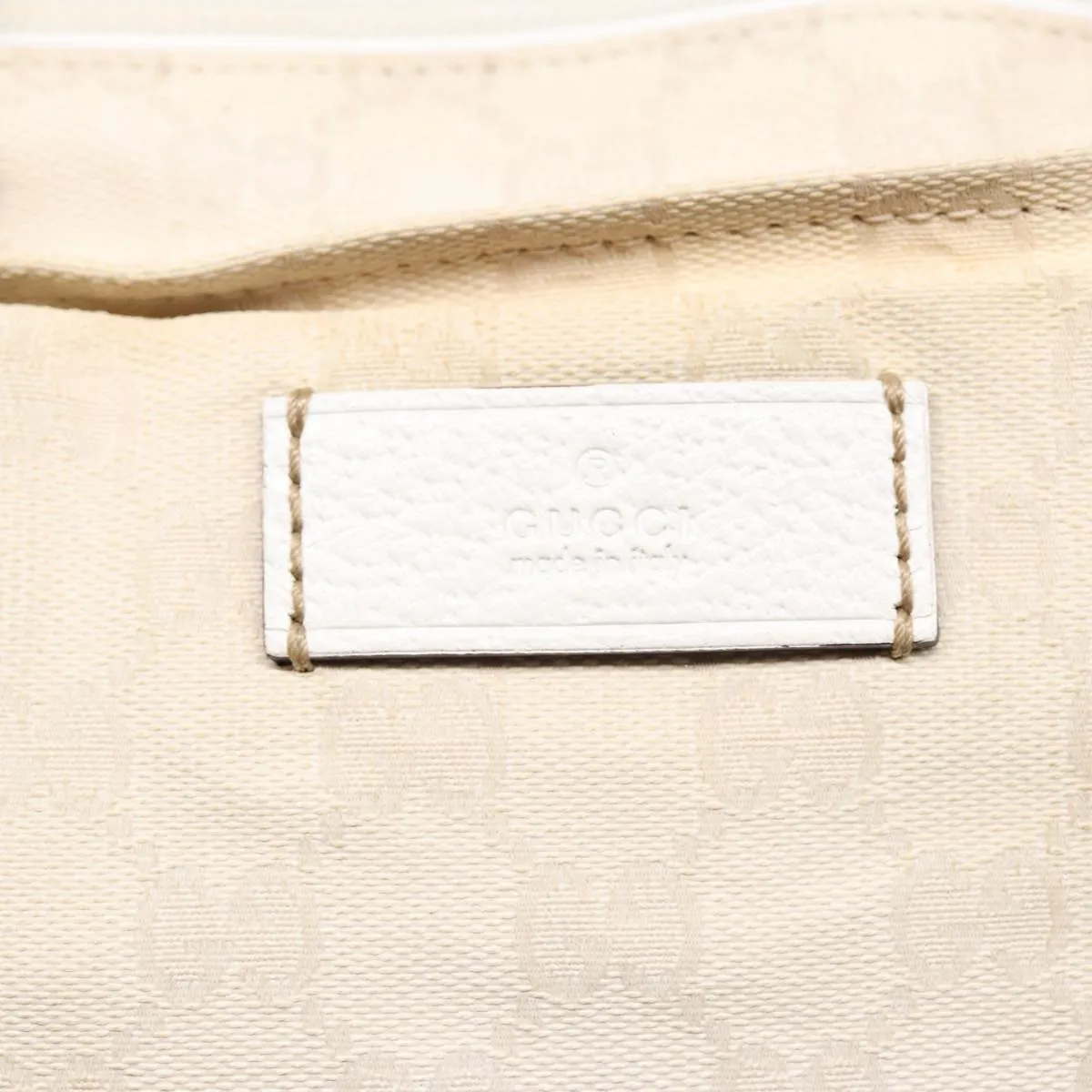 GUCCI GG Supreme Tote Bag White Beige gold 131230 ki4782