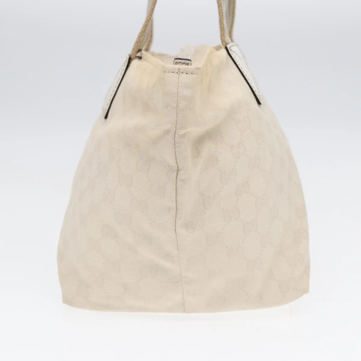GUCCI GG Supreme Tote Bag White Beige gold 131230 ki4782