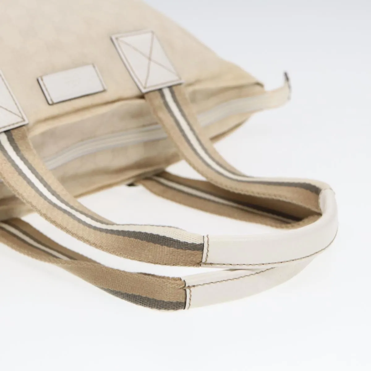 GUCCI GG Supreme Tote Bag White Beige gold 131230 ki4782