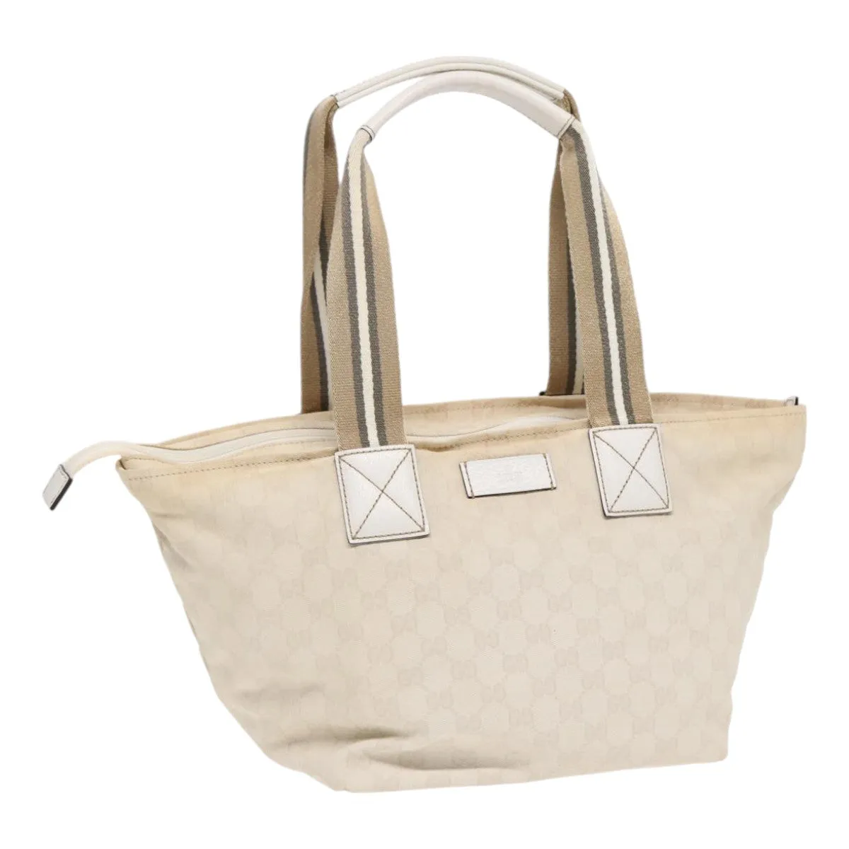 GUCCI GG Supreme Tote Bag White Beige gold 131230 ki4782