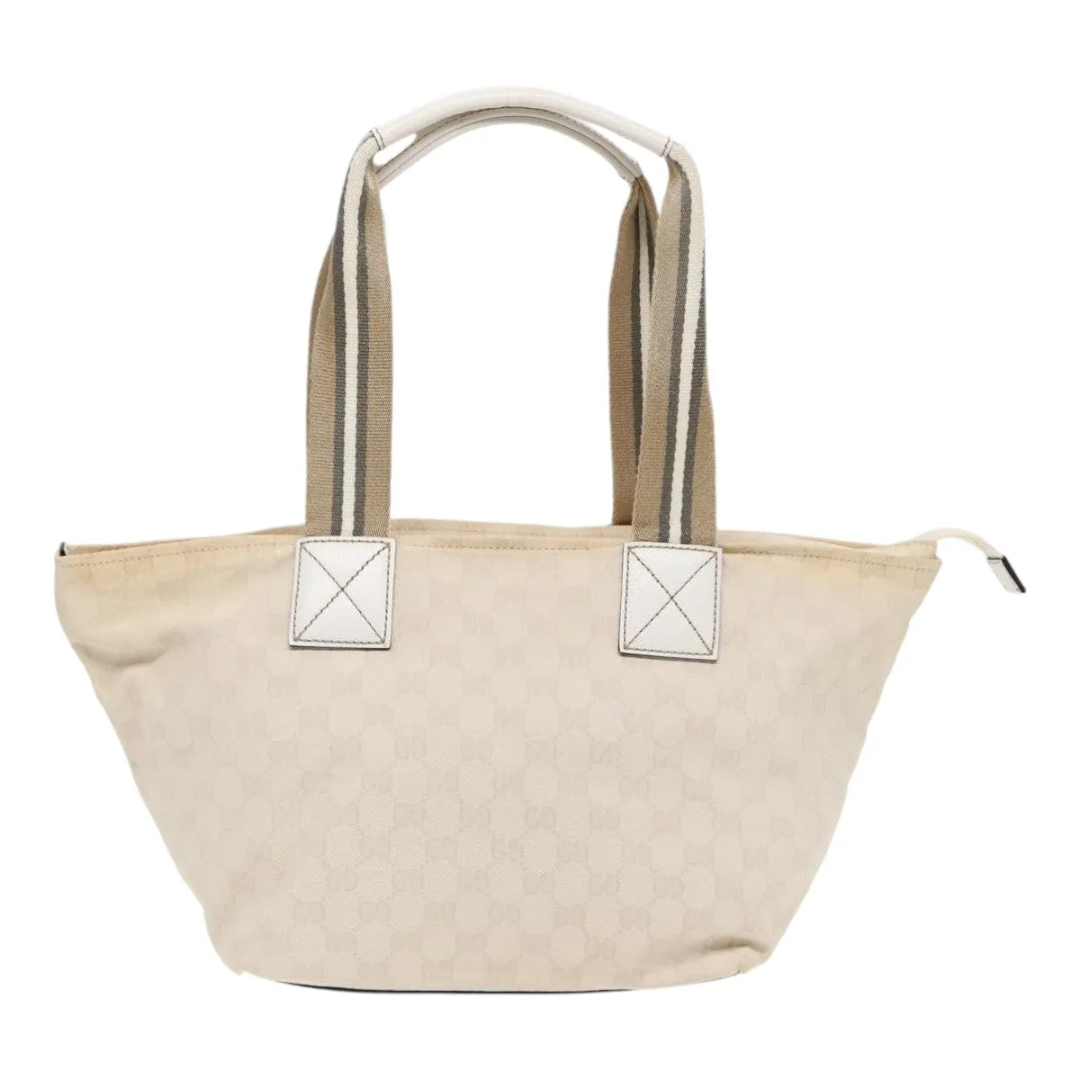 GUCCI GG Supreme Tote Bag White Beige gold 131230 ki4782