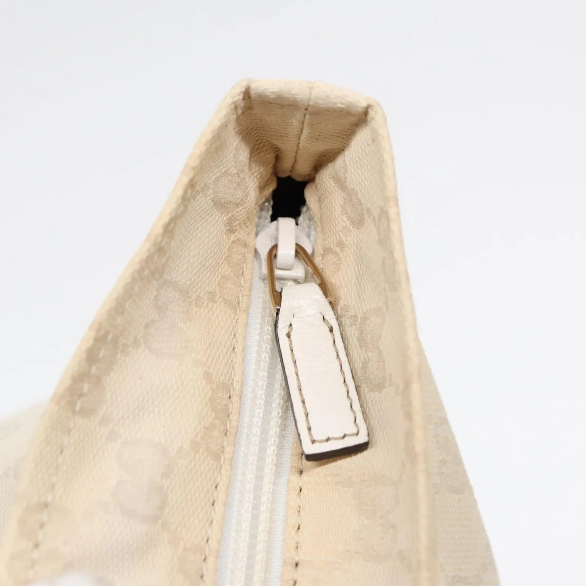 GUCCI GG Supreme Tote Bag White Beige gold 131230 ki4782