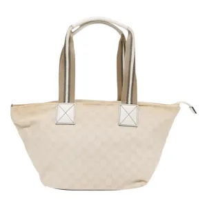 GUCCI GG Supreme Tote Bag White Beige gold 131230 ki4782