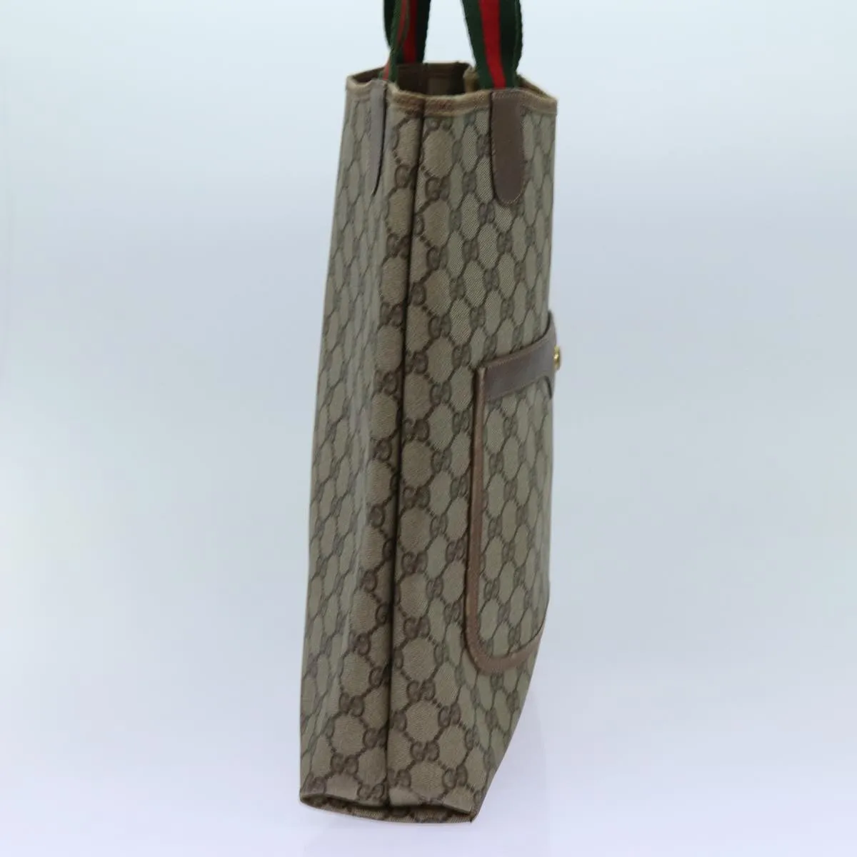 GUCCI GG Supreme Web Sherry Line Tote Bag Beige Red Green 39 02 003 71818