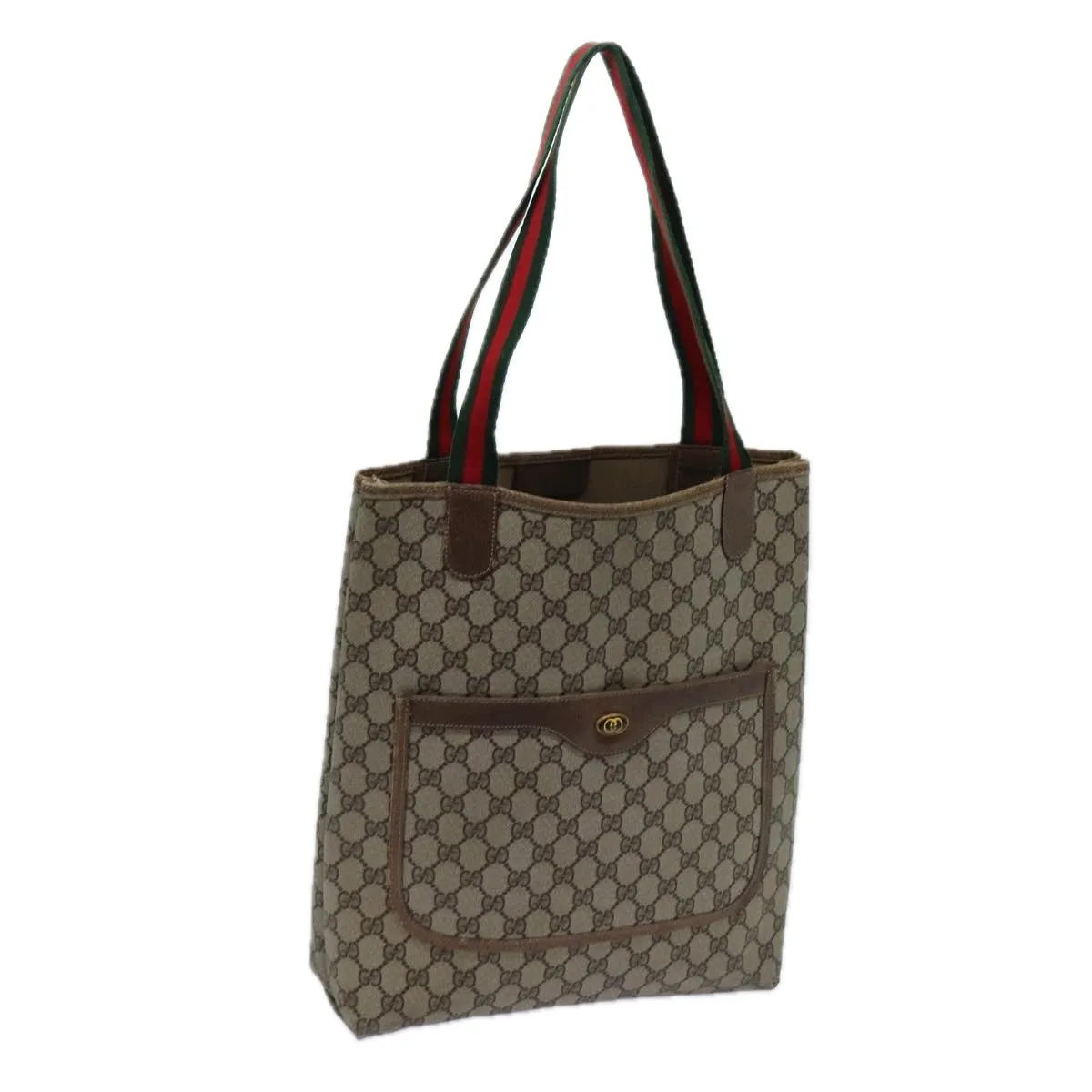GUCCI GG Supreme Web Sherry Line Tote Bag Beige Red Green 39 02 003 71818