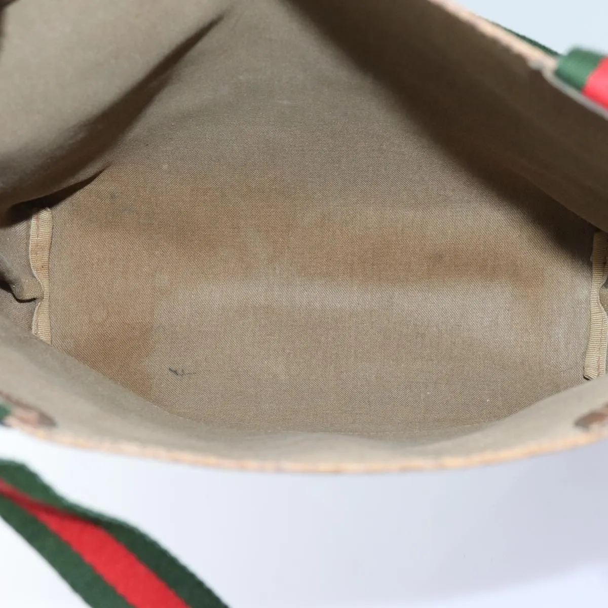 GUCCI GG Supreme Web Sherry Line Tote Bag Beige Red Green 39 02 003 71818