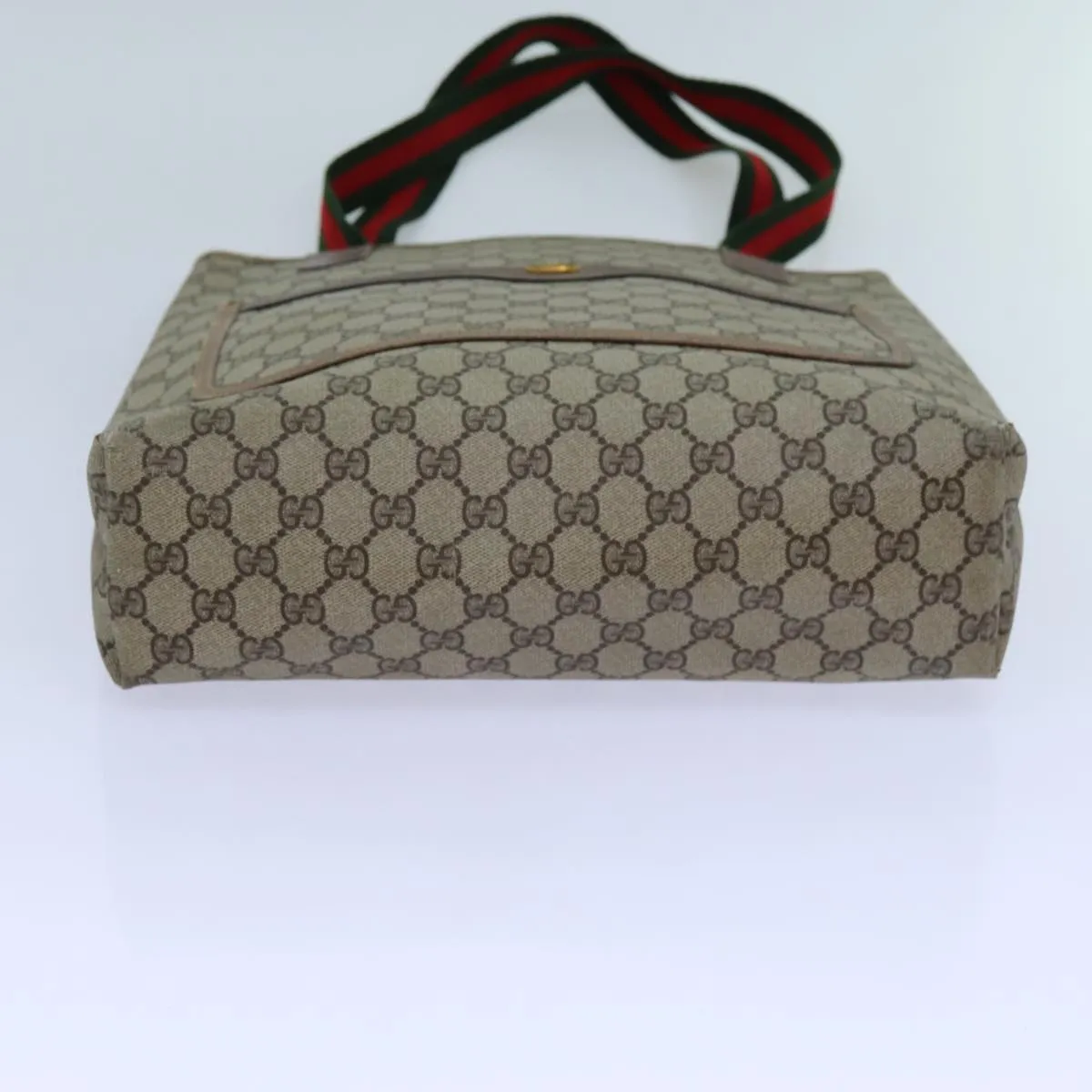 GUCCI GG Supreme Web Sherry Line Tote Bag Beige Red Green 39 02 003 71818