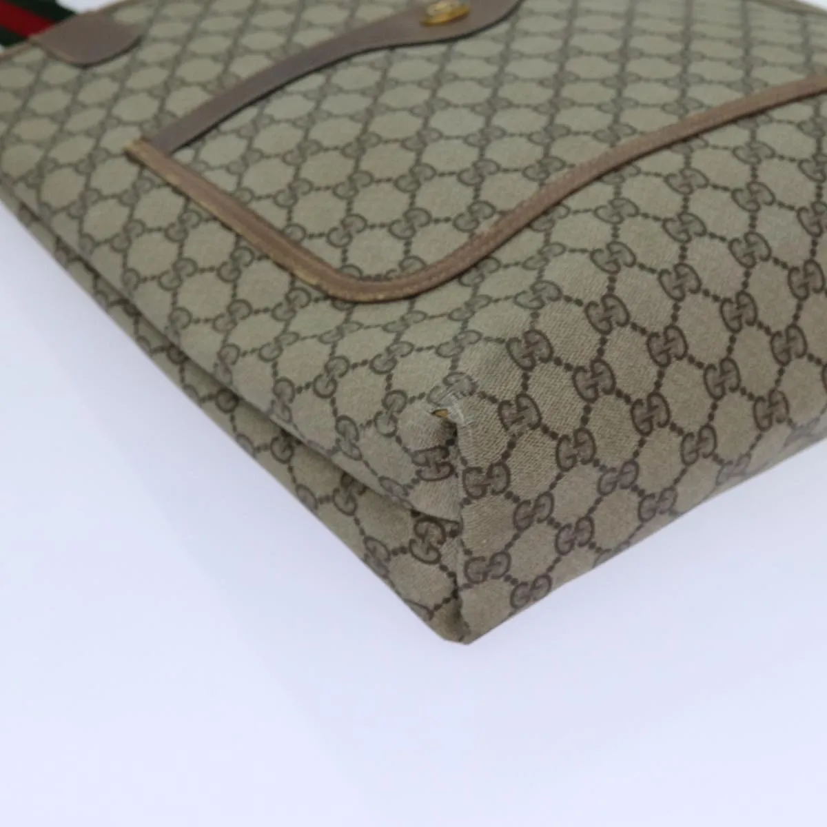 GUCCI GG Supreme Web Sherry Line Tote Bag Beige Red Green 39 02 003 71818