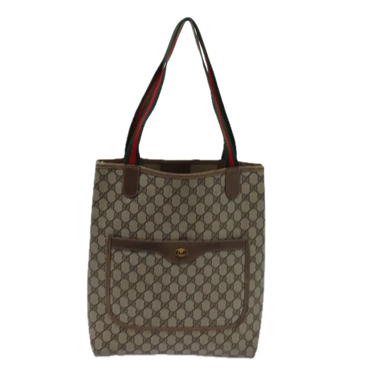 GUCCI GG Supreme Web Sherry Line Tote Bag Beige Red Green 39 02 003 71818