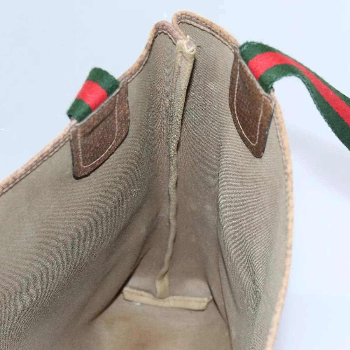 GUCCI GG Supreme Web Sherry Line Tote Bag Beige Red Green 39 02 003 71818