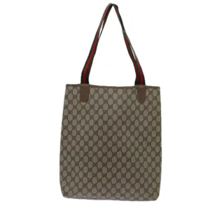 GUCCI GG Supreme Web Sherry Line Tote Bag Beige Red Green 39 02 003 71818