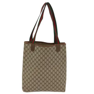 GUCCI GG Supreme Web Sherry Line Tote Bag Beige Red Green 89 02 003 ep4366