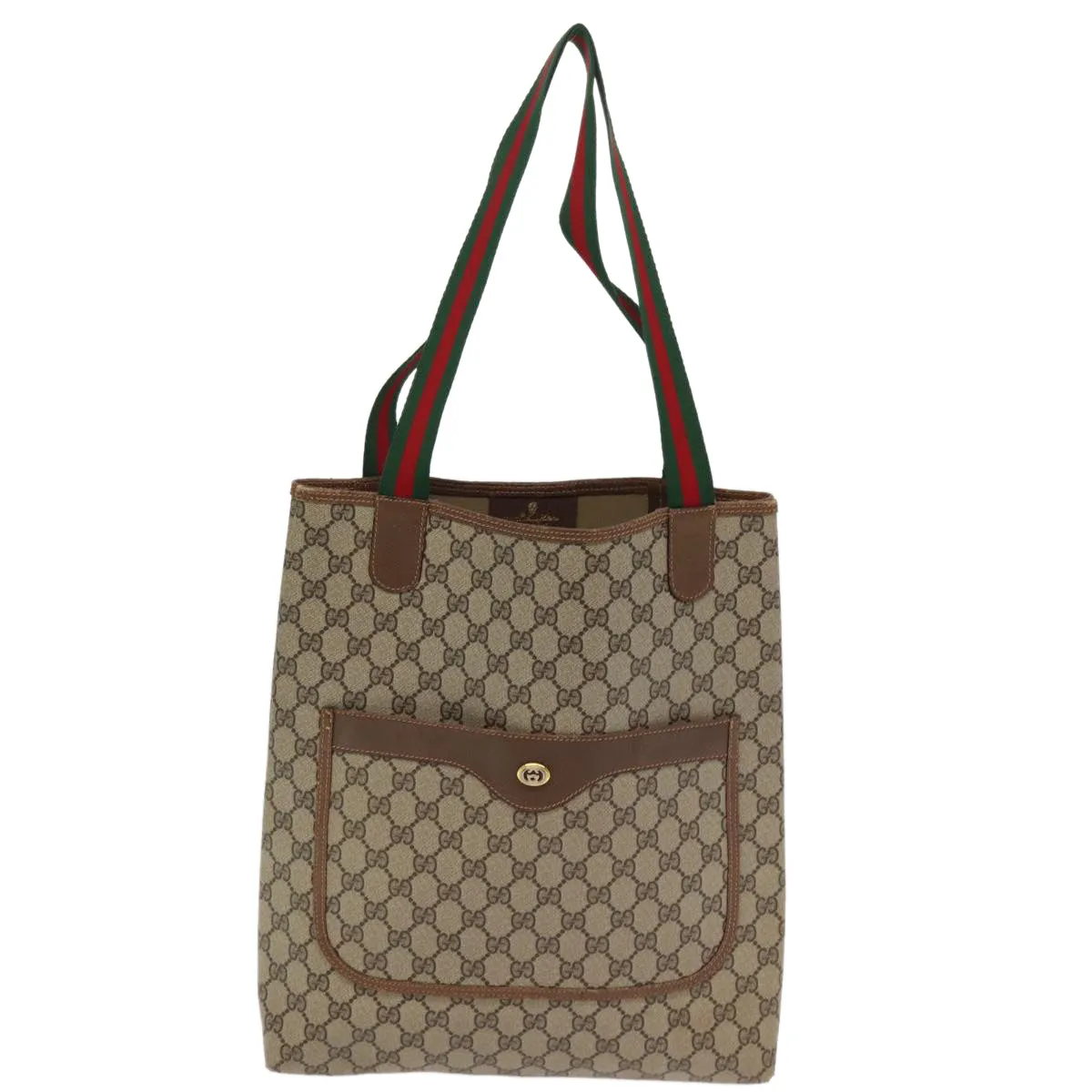 GUCCI GG Supreme Web Sherry Line Tote Bag Beige Red Green 89 02 003 ep4366