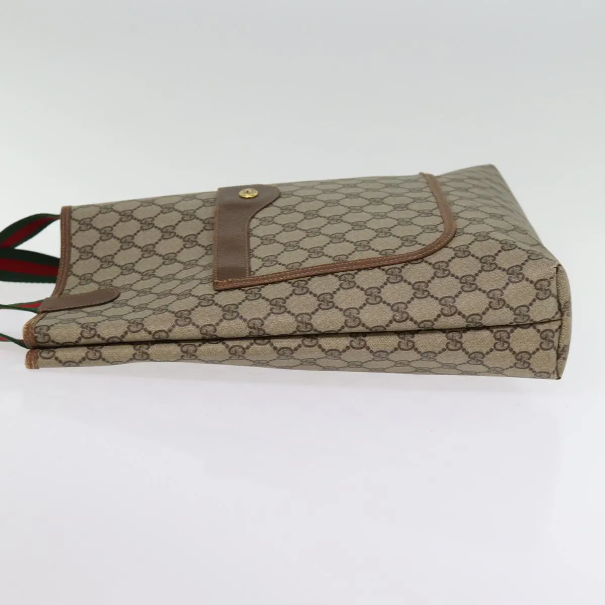 GUCCI GG Supreme Web Sherry Line Tote Bag Beige Red Green 89 02 003 ep4366