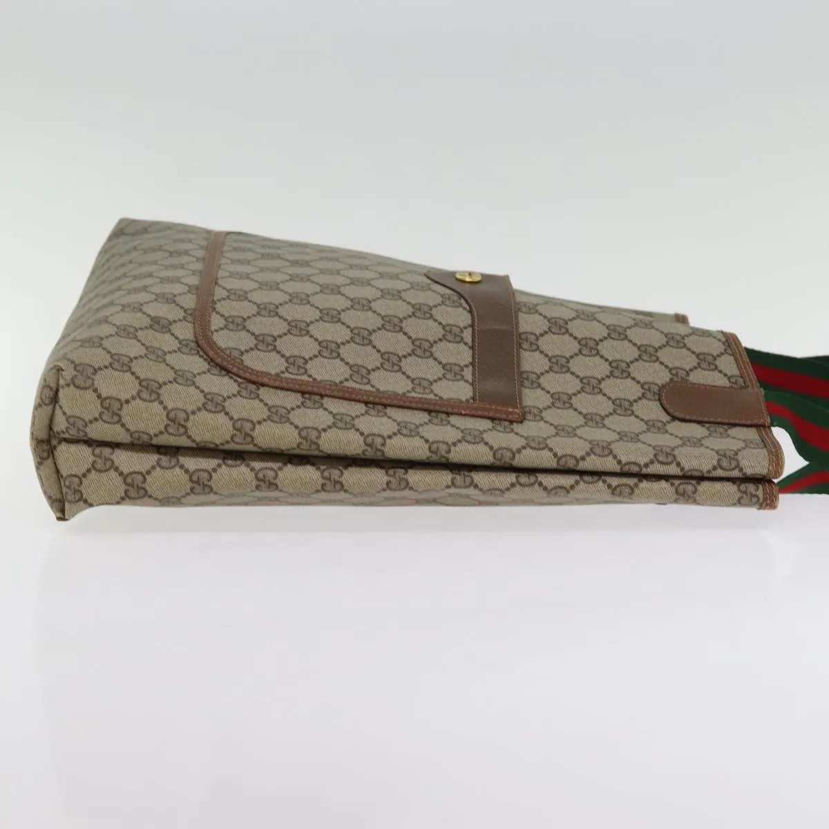 GUCCI GG Supreme Web Sherry Line Tote Bag Beige Red Green 89 02 003 ep4366