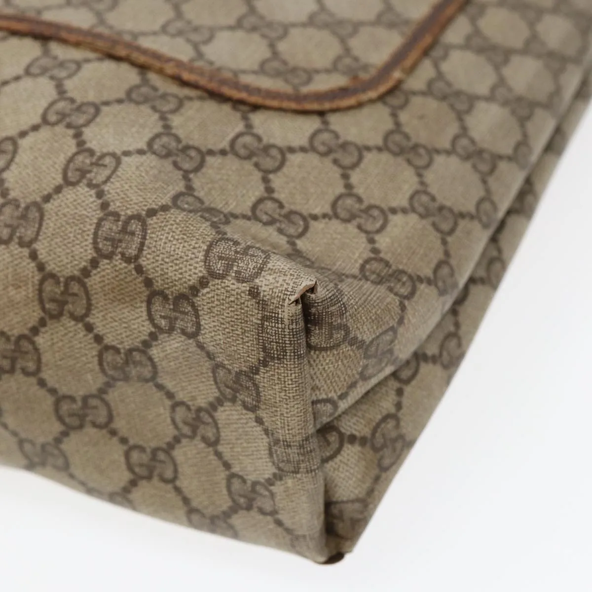 GUCCI GG Supreme Web Sherry Line Tote Bag PVC Beige Gold 39 02 003 85391
