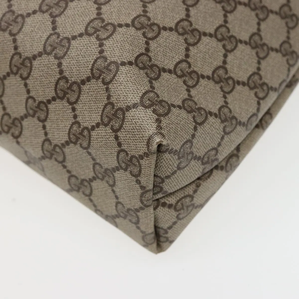 GUCCI GG Supreme Web Sherry Line Tote Bag PVC Beige Red 378 02 003 79623