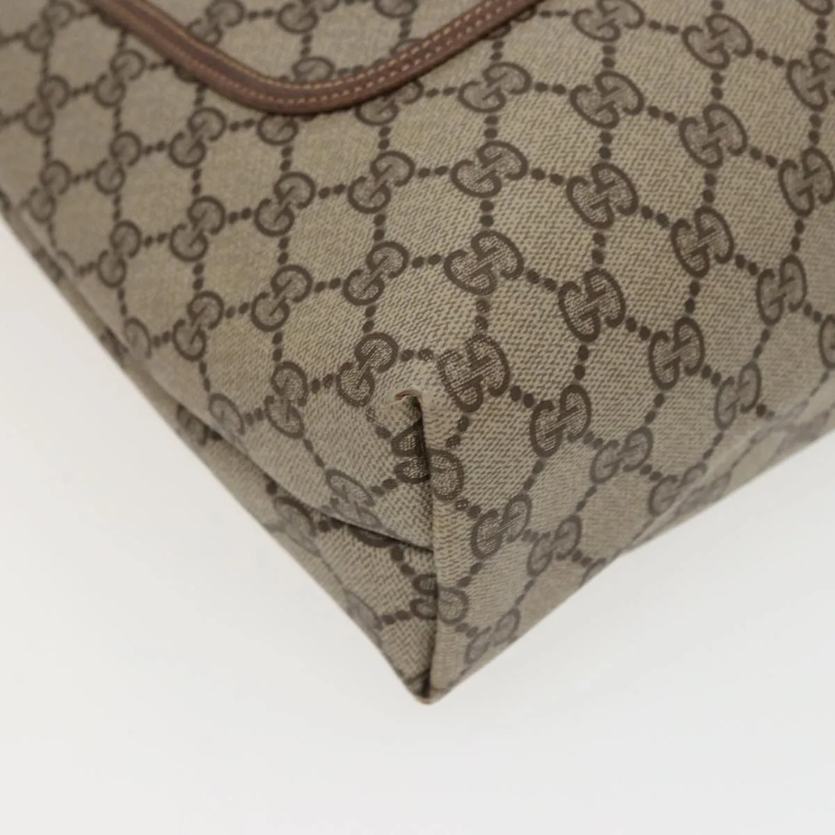 GUCCI GG Supreme Web Sherry Line Tote Bag PVC Beige Red 378 02 003 79623