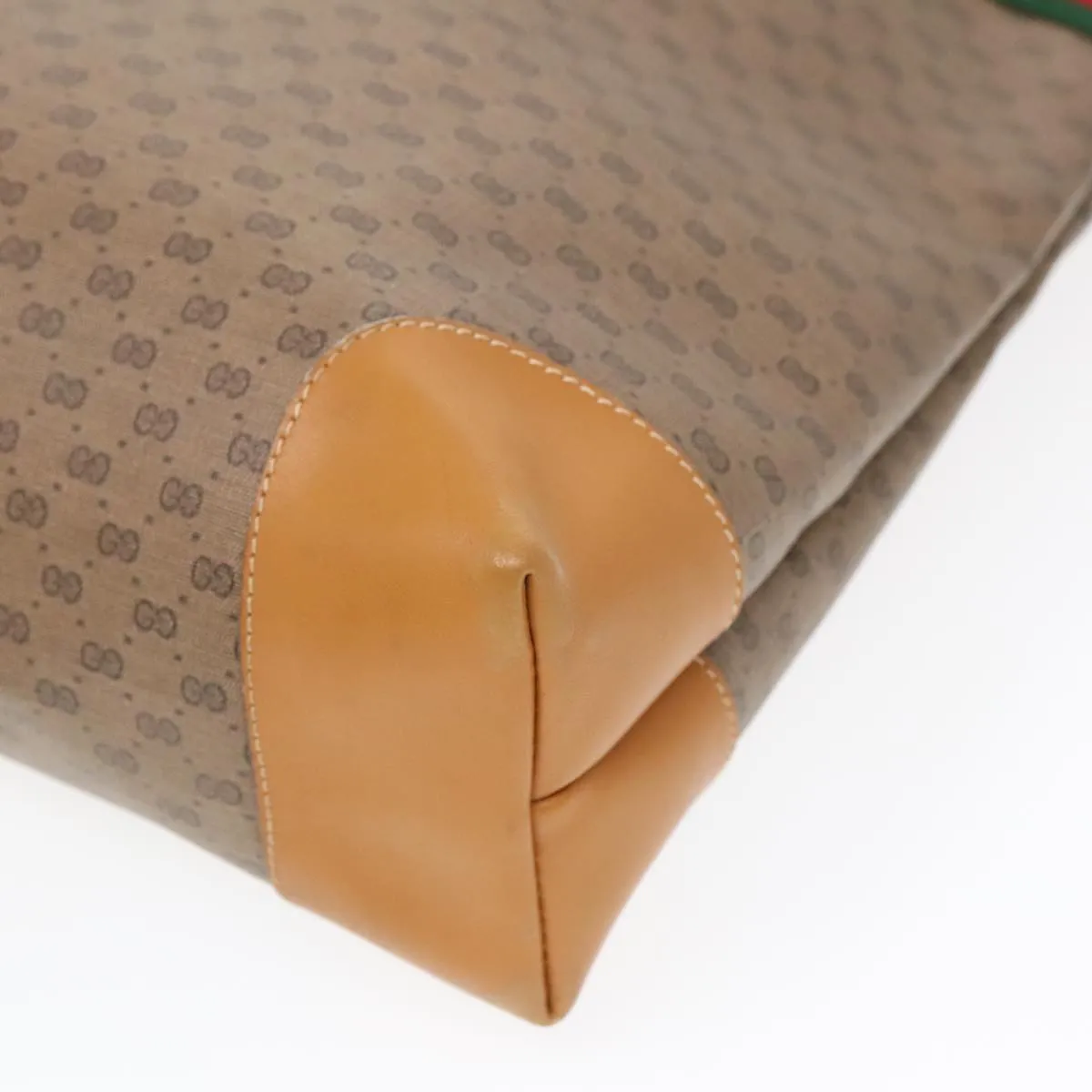 GUCCI Micro GG Canvas Web Sherry Line Tote Bag Beige Gold kk337