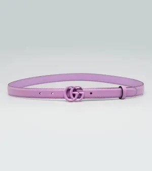 GUCCI
Purple Smooth Leather Double G Belt Size