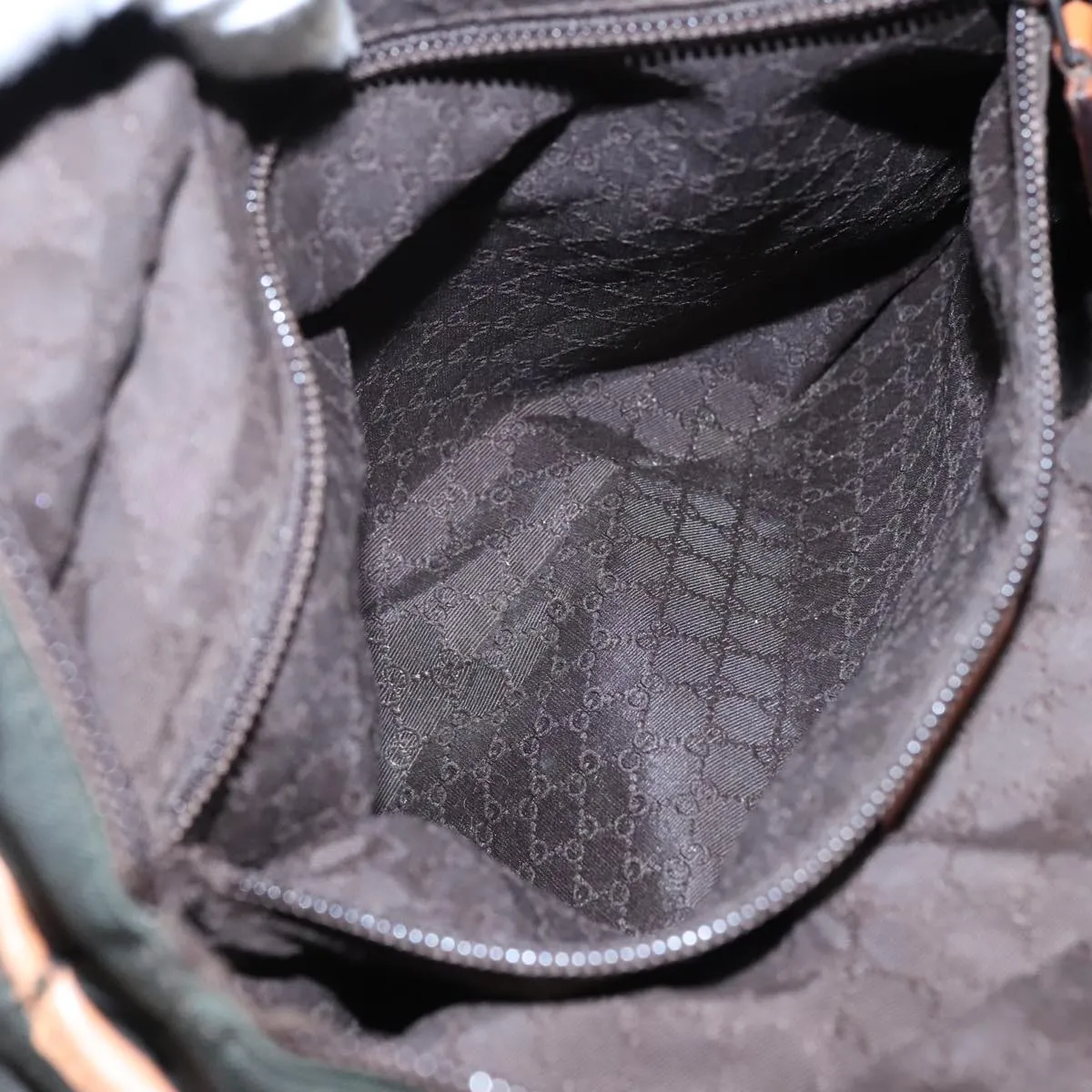 GUCCI Tote Bag Canvas Khaki Silver 89723