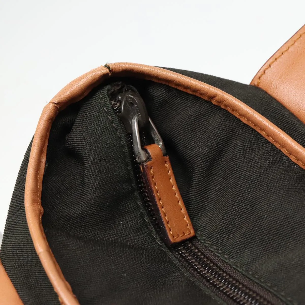GUCCI Tote Bag Canvas Khaki Silver 89723