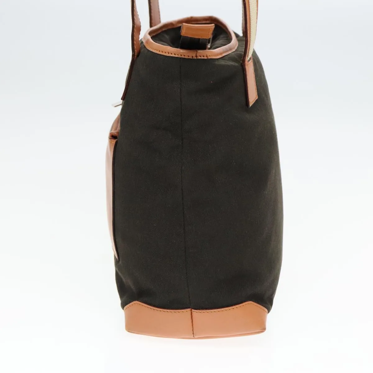 GUCCI Tote Bag Canvas Khaki Silver 89723