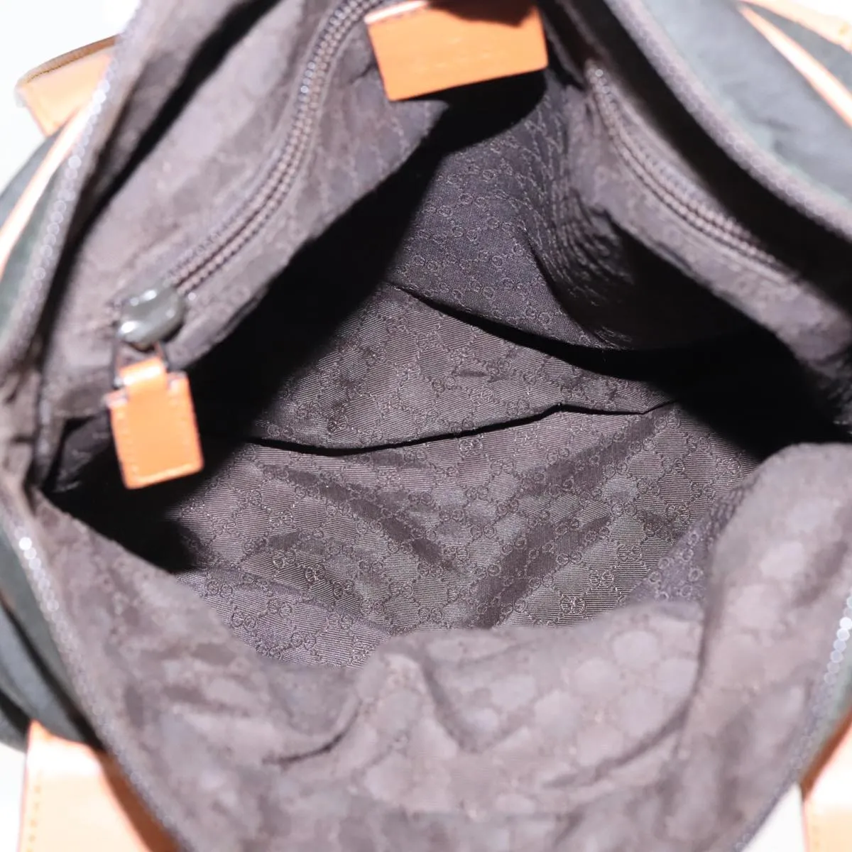 GUCCI Tote Bag Canvas Khaki Silver 89723