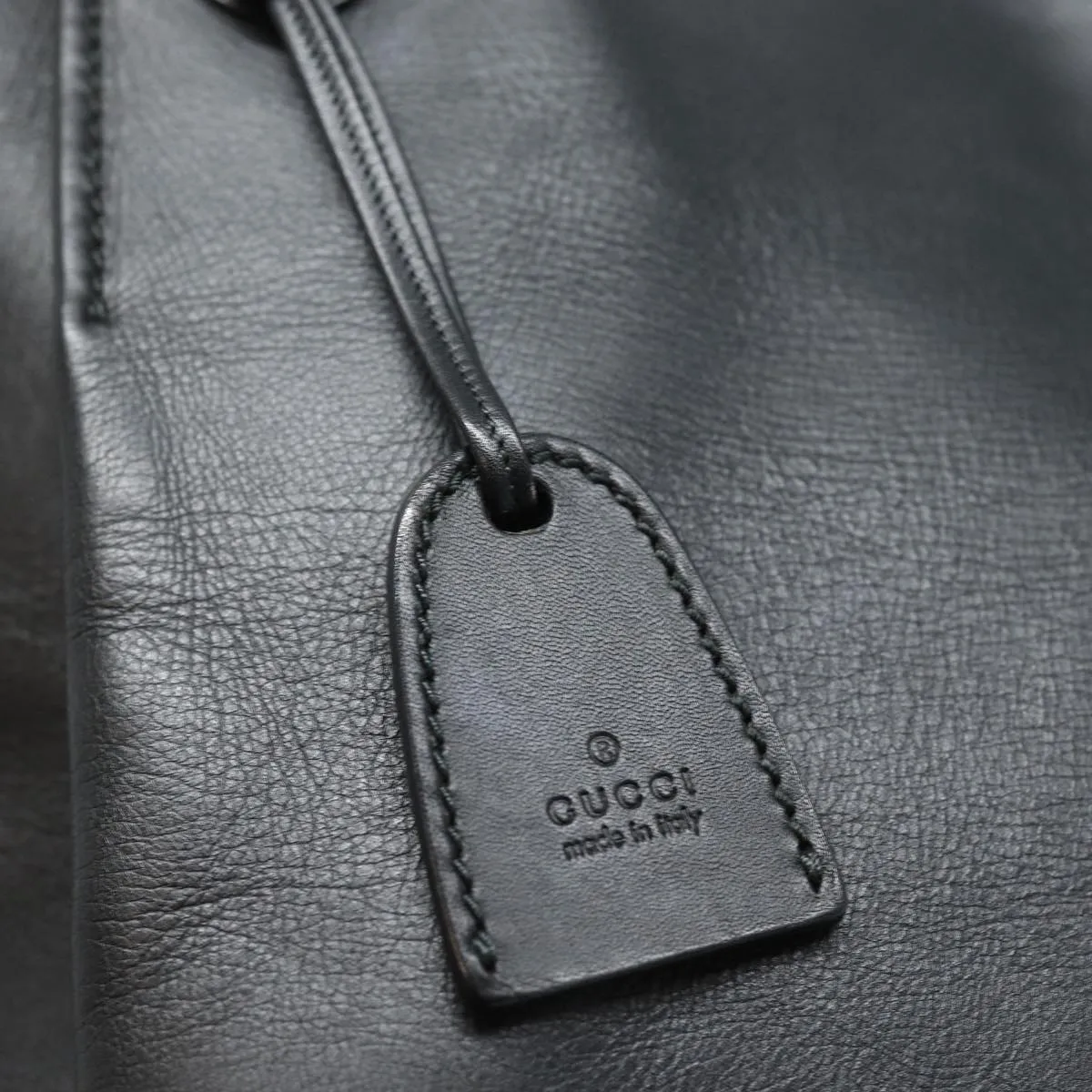 GUCCI Tote Bag Leather Black fm3585