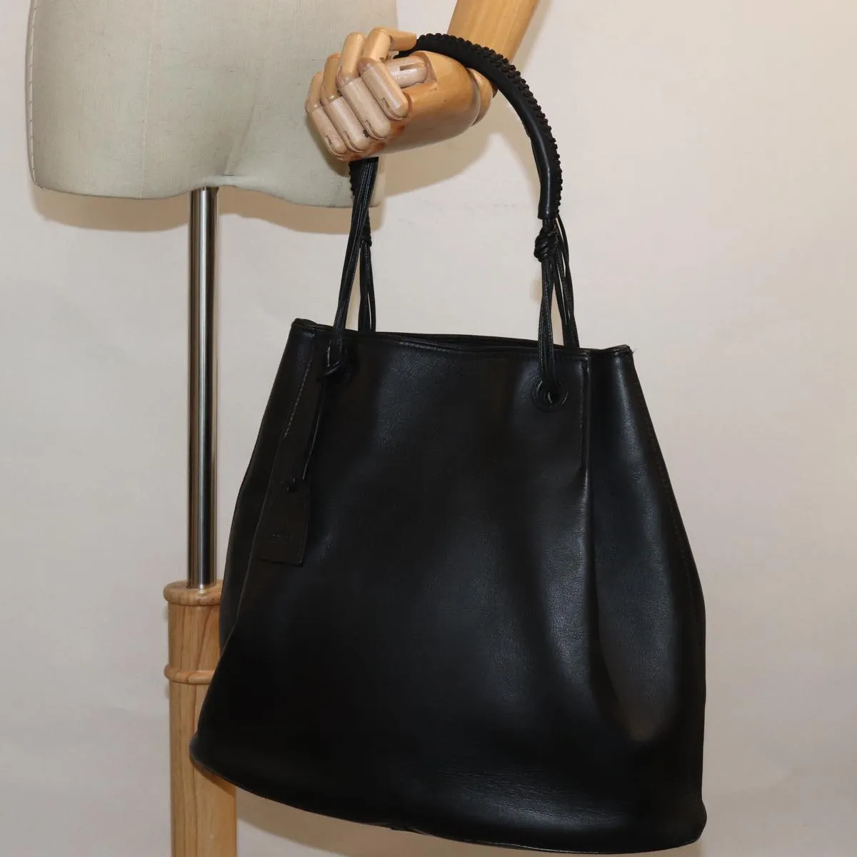 GUCCI Tote Bag Leather Black fm3585