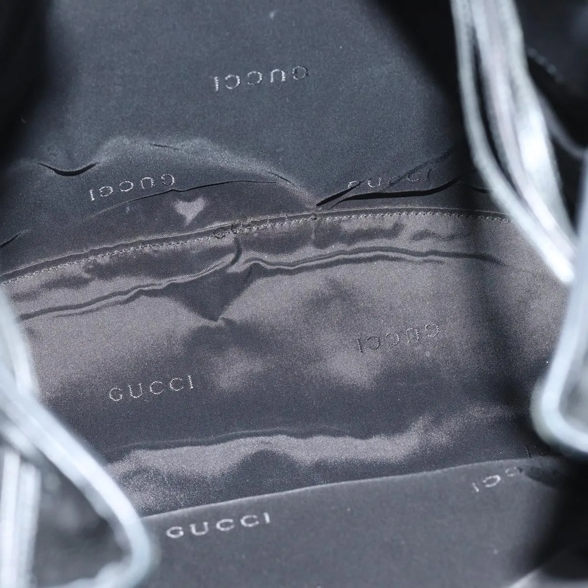 GUCCI Tote Bag Leather Black fm3585