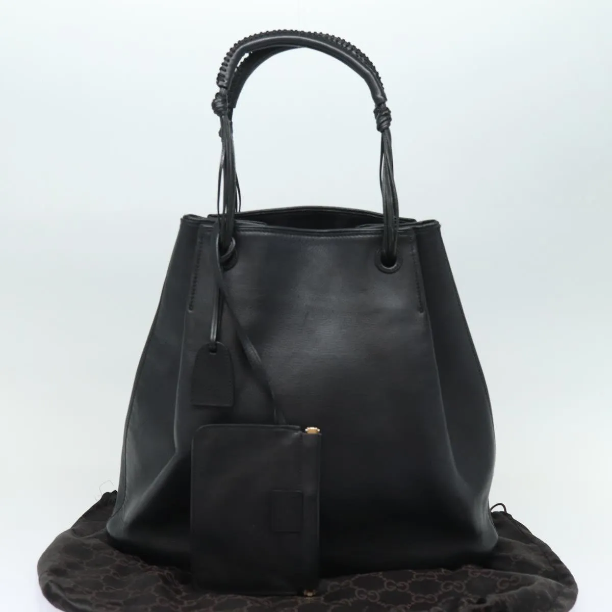 GUCCI Tote Bag Leather Black fm3585