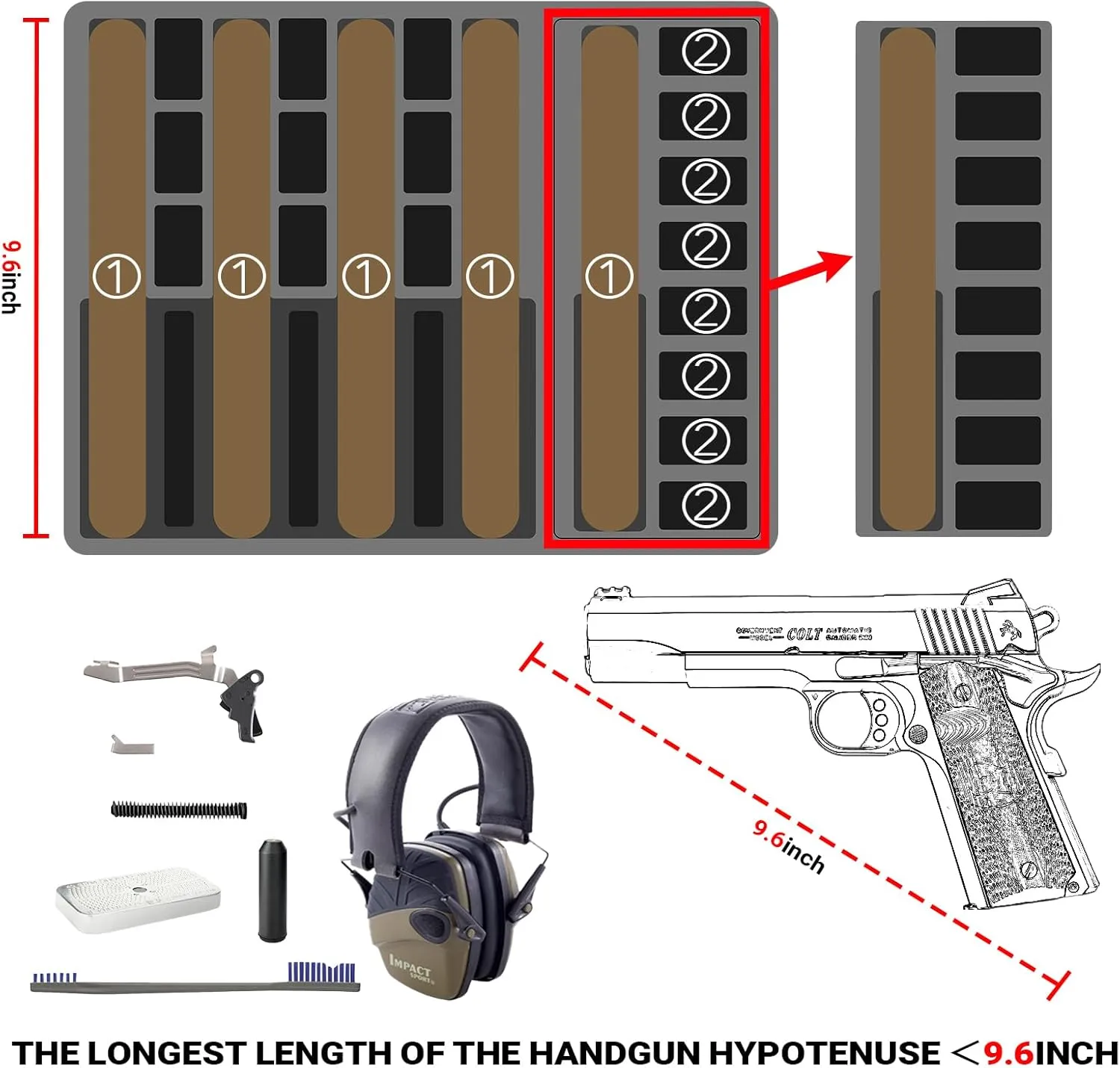Gun Pistol Case for Multi Handguns - Holds Multiple Hand Guns Case & Magazines, Pre-cut Waterproof Carrying Hard Shell Pistol Case for Pistols, Storage Box for Beretta, Smith and Wesson, for Glock