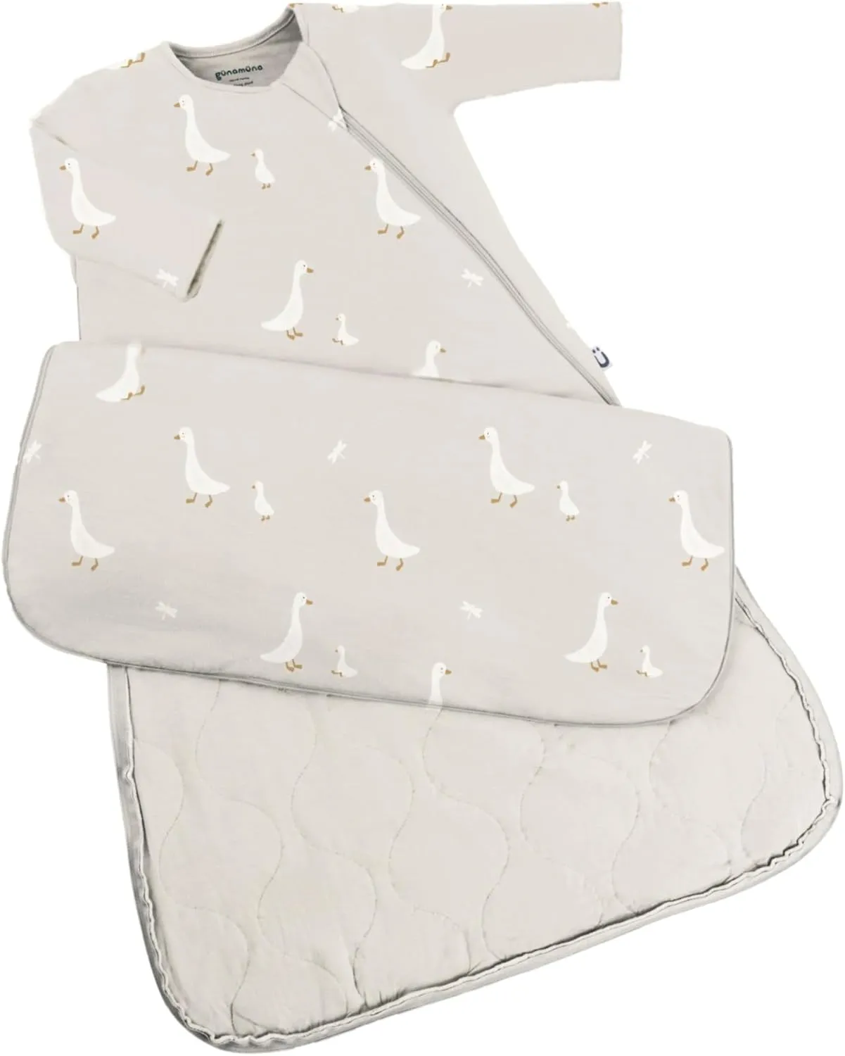 GUNAMUNA Unisex Baby Long Sleeve Sleep Bag, 2.6 TOG, Easy Diaper Change Zipper, Long Sleeves for Extra Warmth