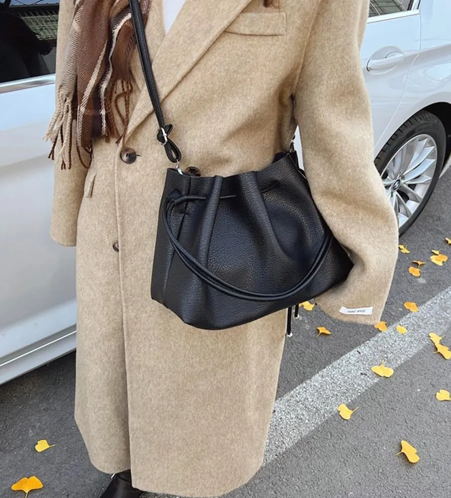 Halemet Bucket Bags for Women Drawstring Bucket Bag Soft Leather Shoulder Bag Purses for Women Crossbody Bag with Small Purse